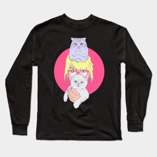 Her Cats / Kittens / Singer / Girl with Cats Long Sleeve T-Shirt